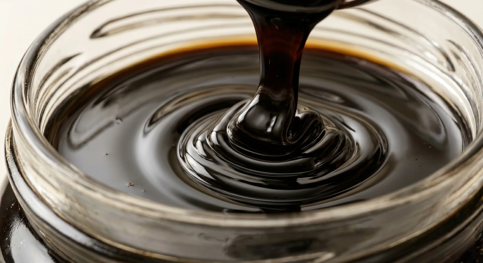 Fytomax Soy Syrup — close-up of molasses in glass jar