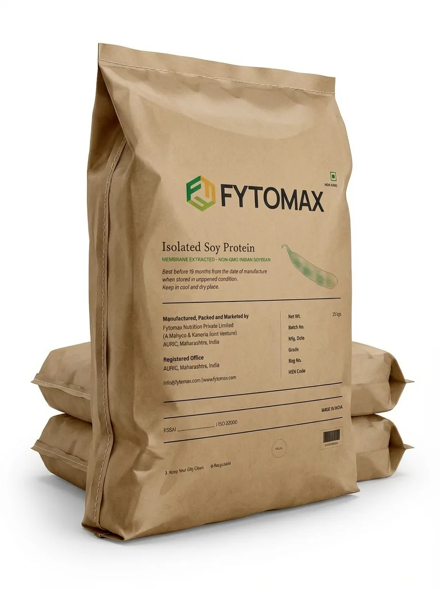 Fytomax 20 kg FYTONEX soy protein isolate kraft paper bag — side view